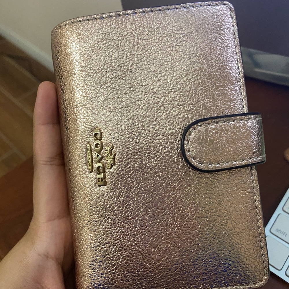 Rose gold coach wallet